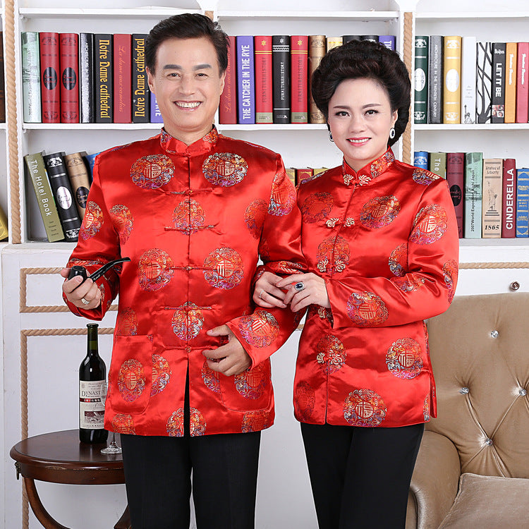 Brocade Parent's Birthday Matching Couple Traditional Chinese Jackets