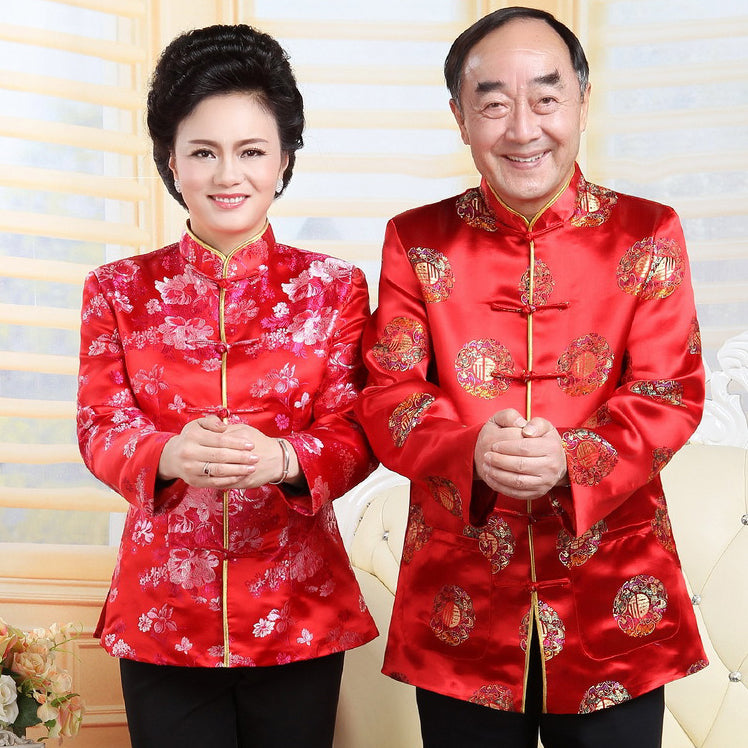 Brocade Parent's Birthday Matching Couple Traditional Chinese Jackets