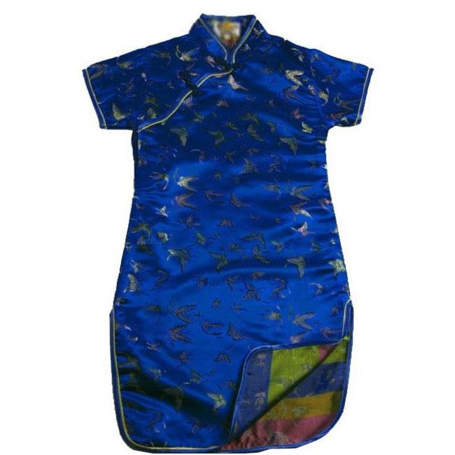 Butterfiles Pattern Brocade Kid's Cheongsam Qipao Dress