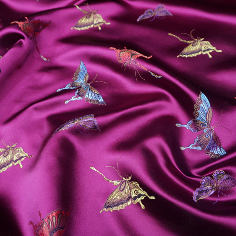 Butterfly Pattern Brocade Fabric for Chinese Clothes Cushion Covers