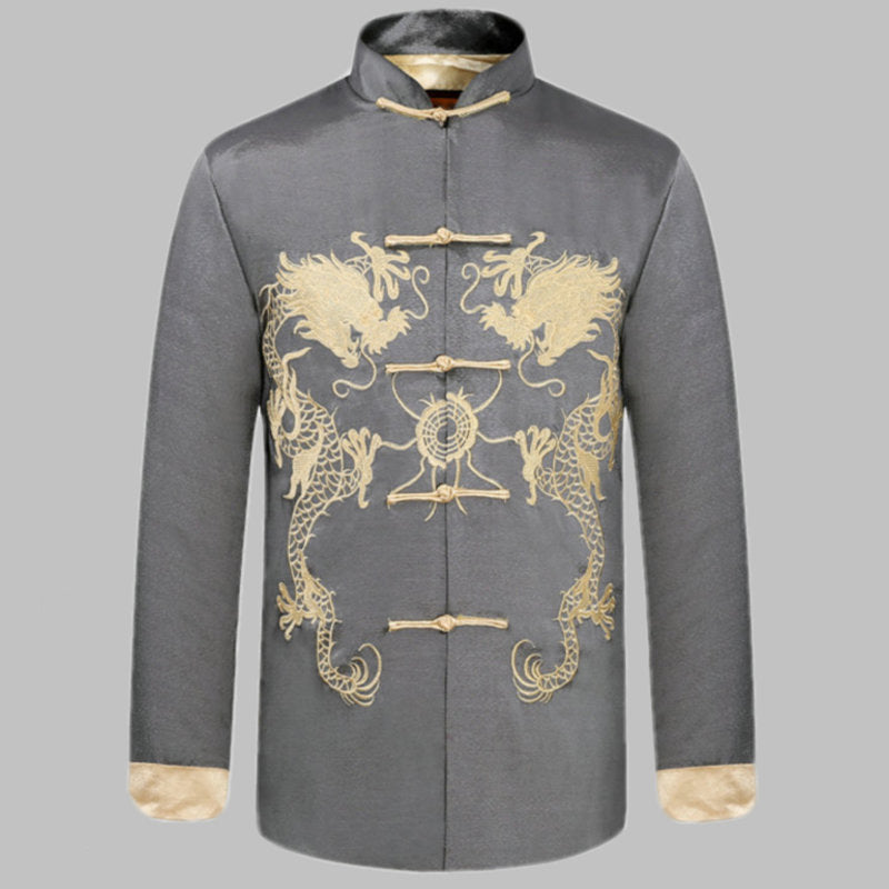 Chameleon Fabric Dargons Embroidery Chinese Jacket