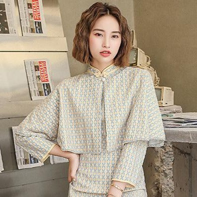 Cheongsam Matched Chenille Shawl Cloak Bolero Jacket