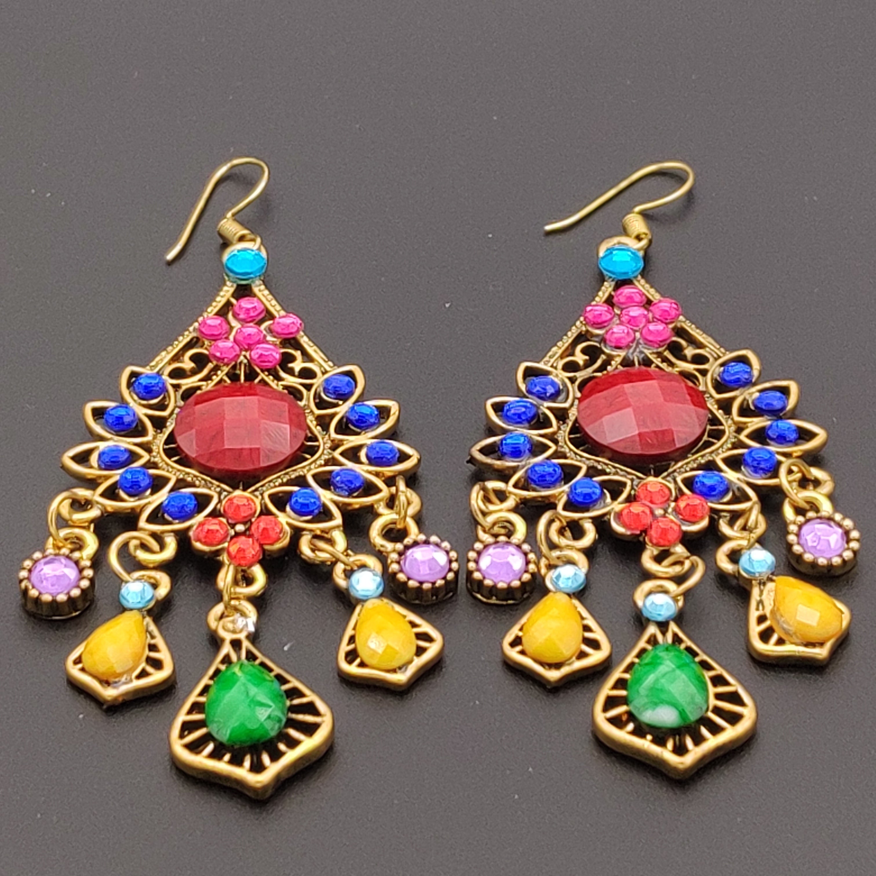 Cheongsam Matched Chinese Style Gems Earrings