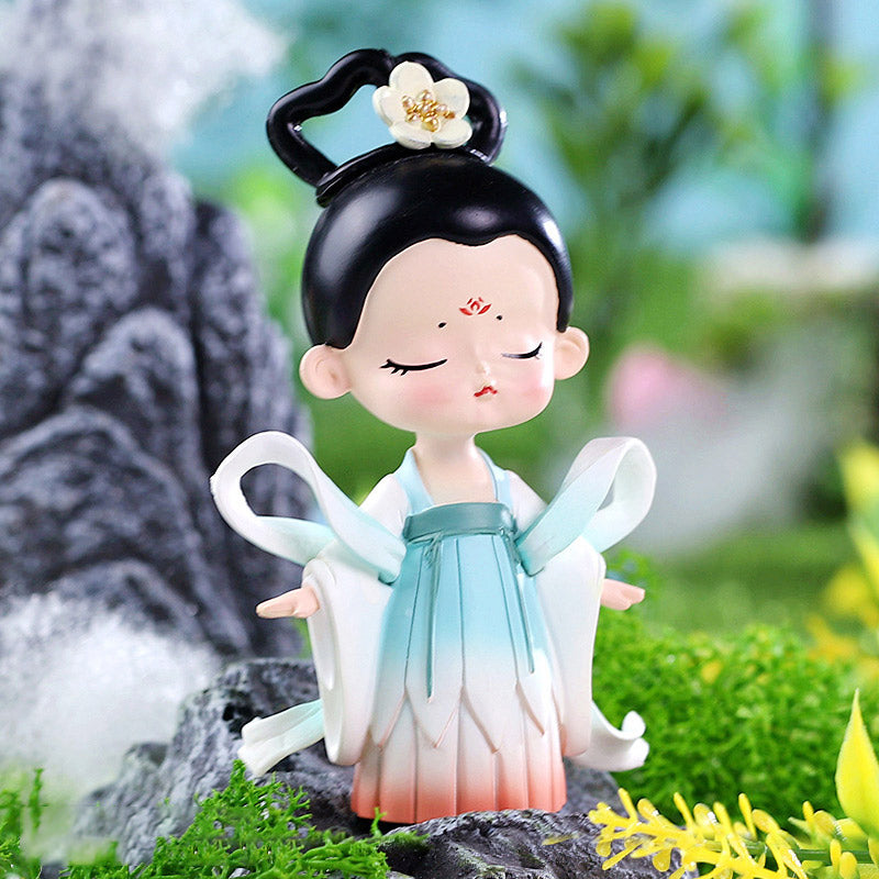 Chinese Ancient Girl Resin Oriental Desktop Decor