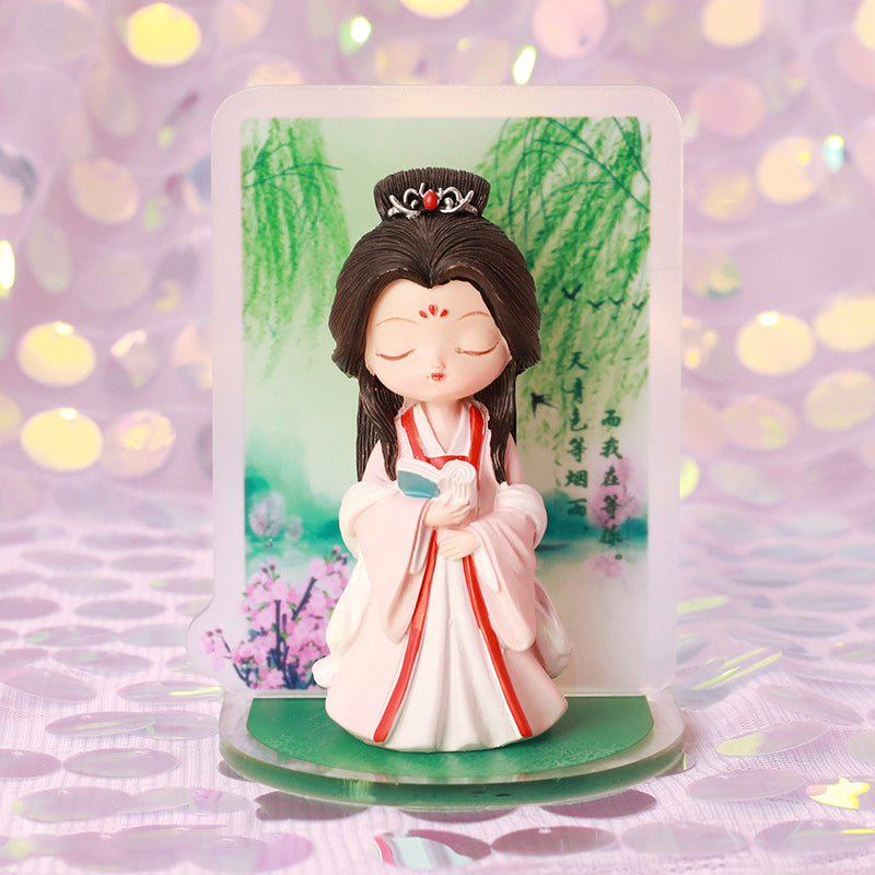 Chinese Ancient Girl Resin Oriental Desktop Decor