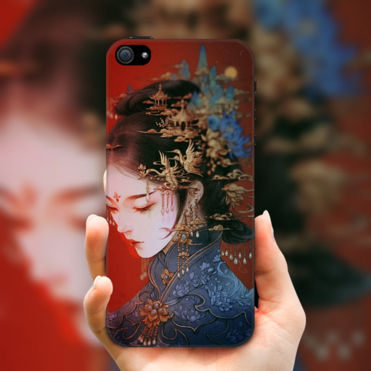 Chinese Beauty Pattern Oriental Mobile Phone Case Compatible All iPhone Series