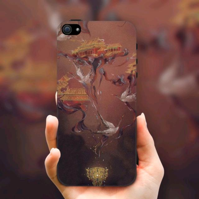 Crane & Palace Pattern Oriental Mobile Phone Case Compatible All iPhone Series