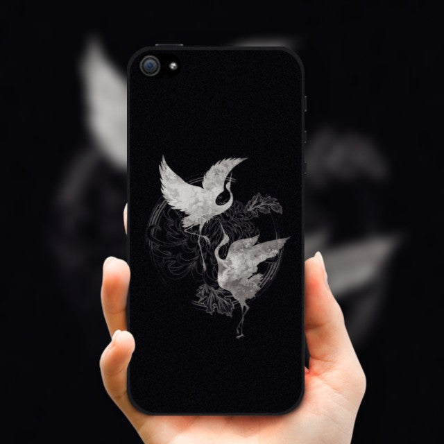 Cranes Pattern Oriental Mobile Phone Case Compatible All iPhone Series