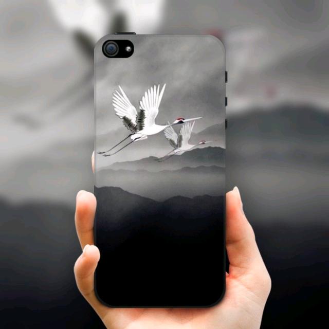 Cranes Pattern Oriental Mobile Phone Case Compatible All iPhone Series