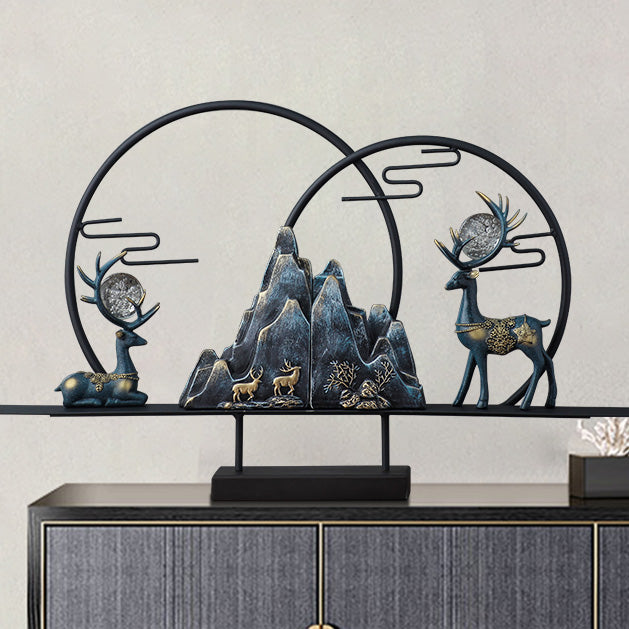 Deer & Mountain Designed Oriental Home Decor