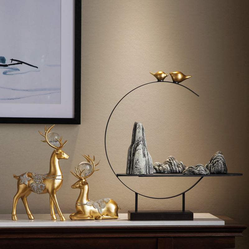 Deer & Mountain Designed Oriental Home Decor