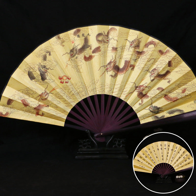 Dragons Painting Handmade Traditional Chinese Folidng Fan Decorative Fan