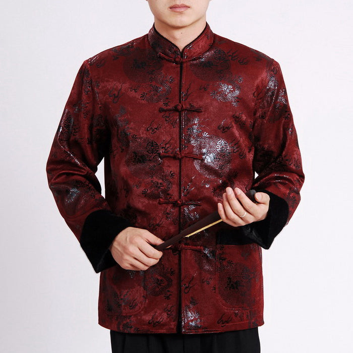 Dragons Pattern Traditional Chinese Wadded Jacket