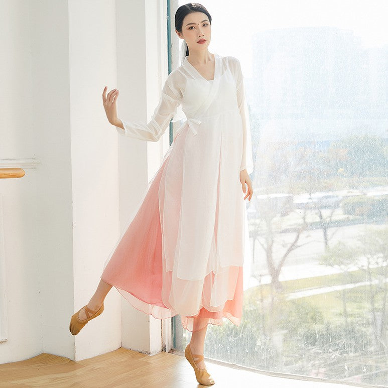 Elegant Chinese Style Classical Dance Costume Yoga Wear