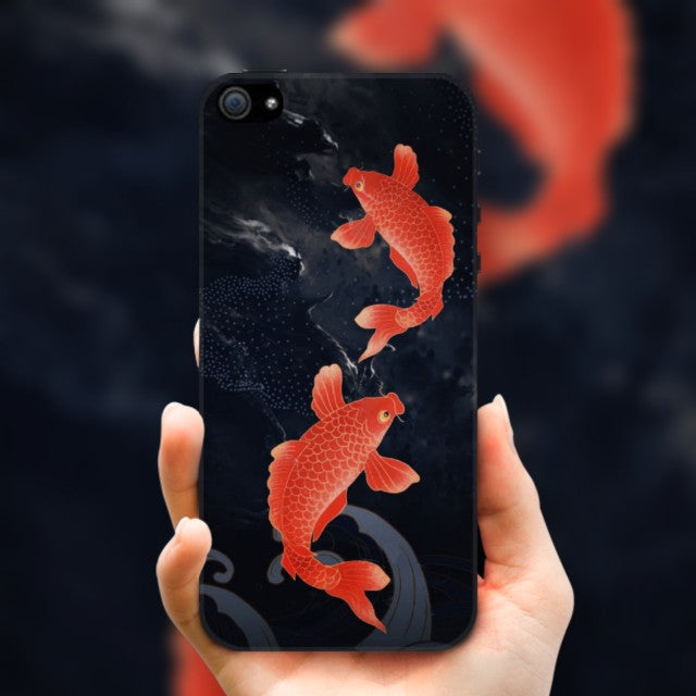 Fancy Carp Pattern Oriental Mobile Phone Case Compatible All iPhone Series