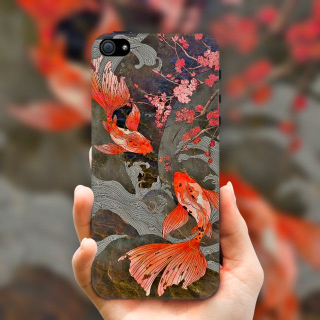 Fancy Carp Pattern Oriental Mobile Phone Case Compatible All iPhone Series