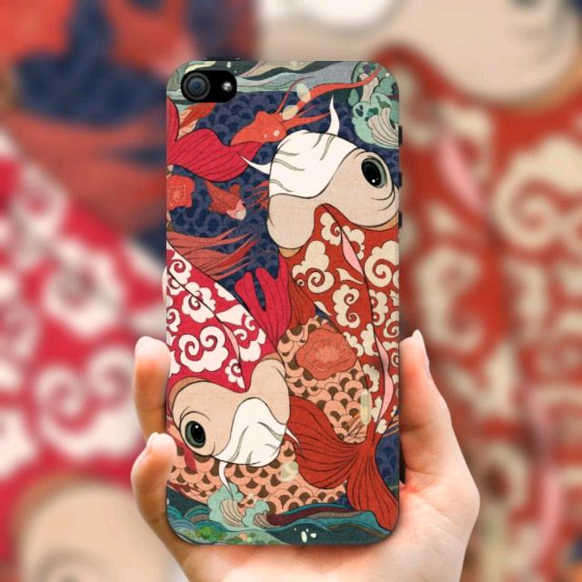 Fancy Carp Pattern Oriental Mobile Phone Case Compatible All iPhone Series