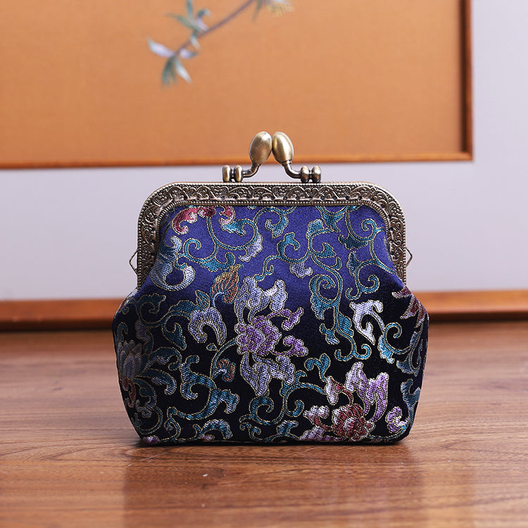 Floral Brocade Hand Made Chinese Purse Wallet