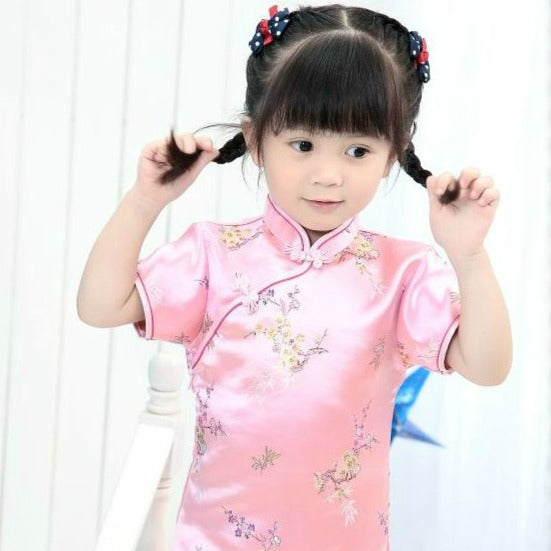 Floral Brocade Kid's Cheongsam Qipao Dress