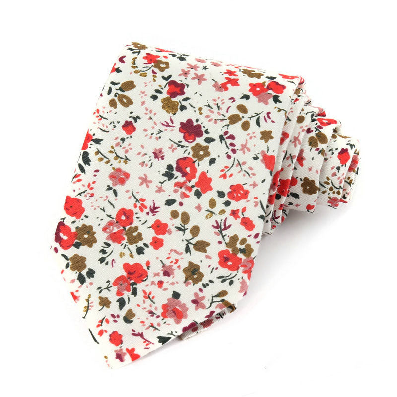 Floral Cotton Oriental Style Gentleman Necktie