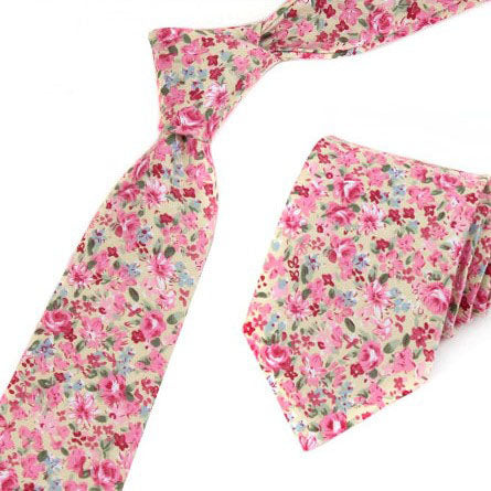 Floral Cotton Oriental Style Gentleman Necktie