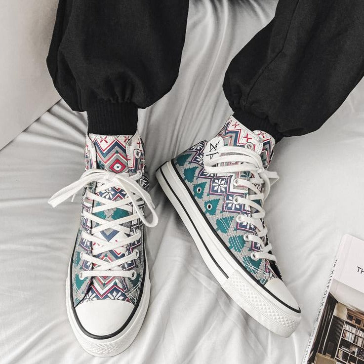 Floral Pattern Chinese Style Canvas Sports Shoes Sneaker