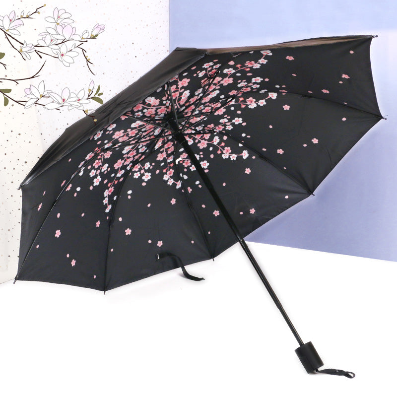 Floral Pattern Oriental Folding Umbrella