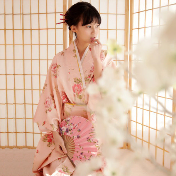 Floral Pattern Traditional Japanese Kimono