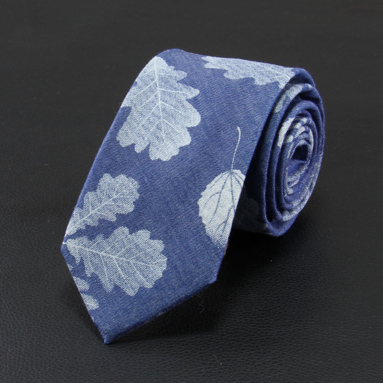 Floral Signature Cotton Oriental Style Gentleman Necktie