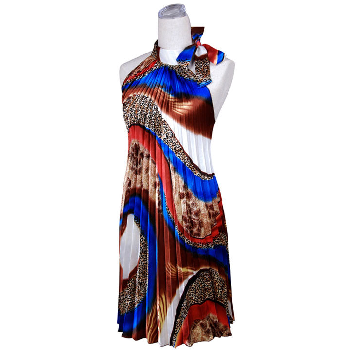 Halter Top Silk Blend Boho Dress